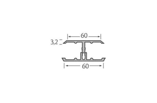 Eurotexx verbindingsprofiel 2-delig 6m1