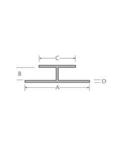 H-profiel 10x40x25x1 mm tekening